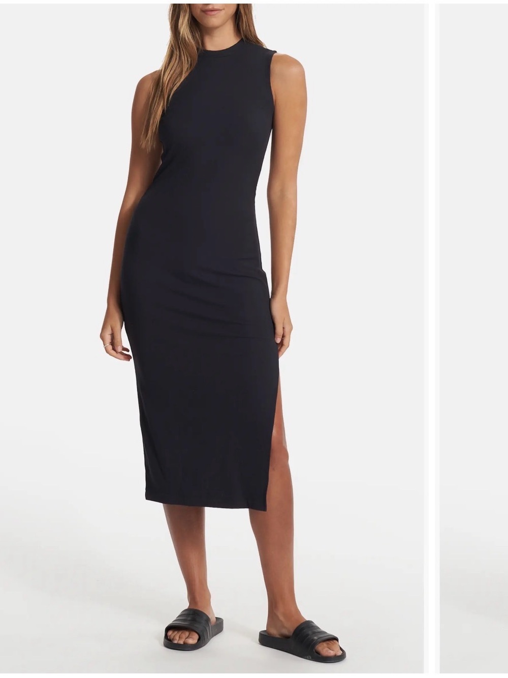 Vuori Pose Black Midi Dress